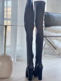 Leather Thigh-High Boots