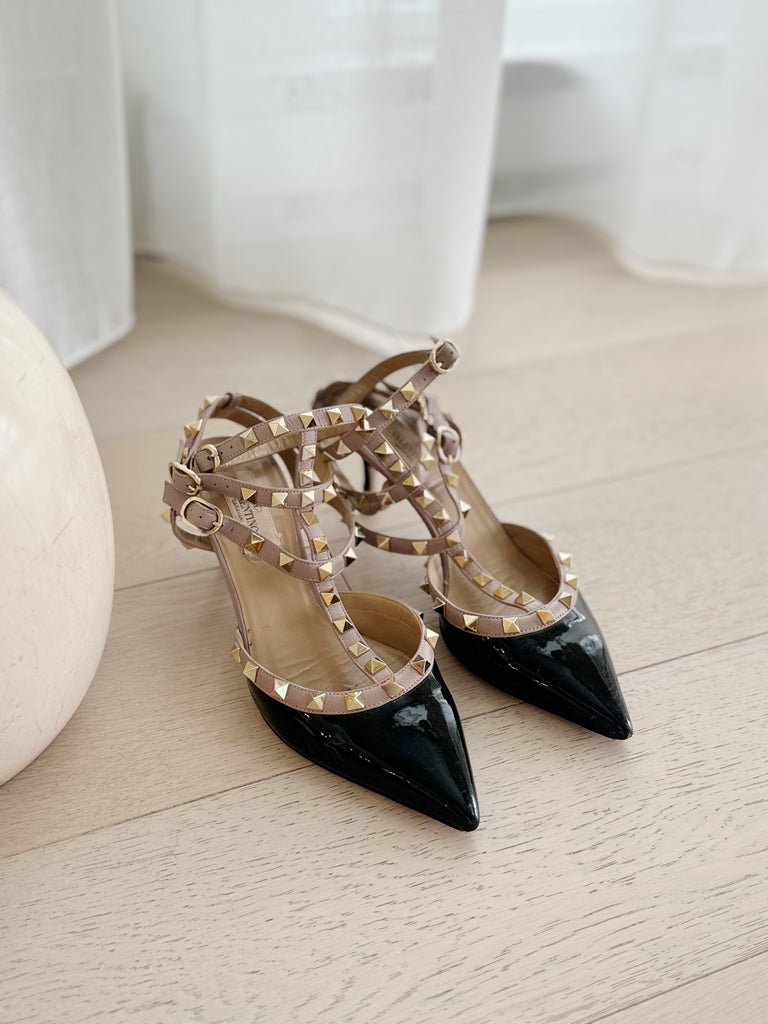 Patent Leather Rockstud Pumps