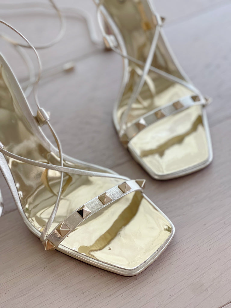 Rockstud Lace-Up Sandals