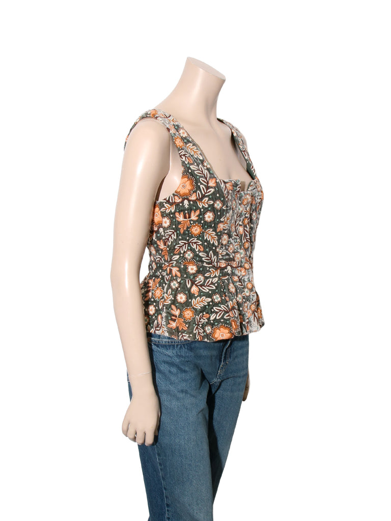 Floral Velvet Embroidered Top