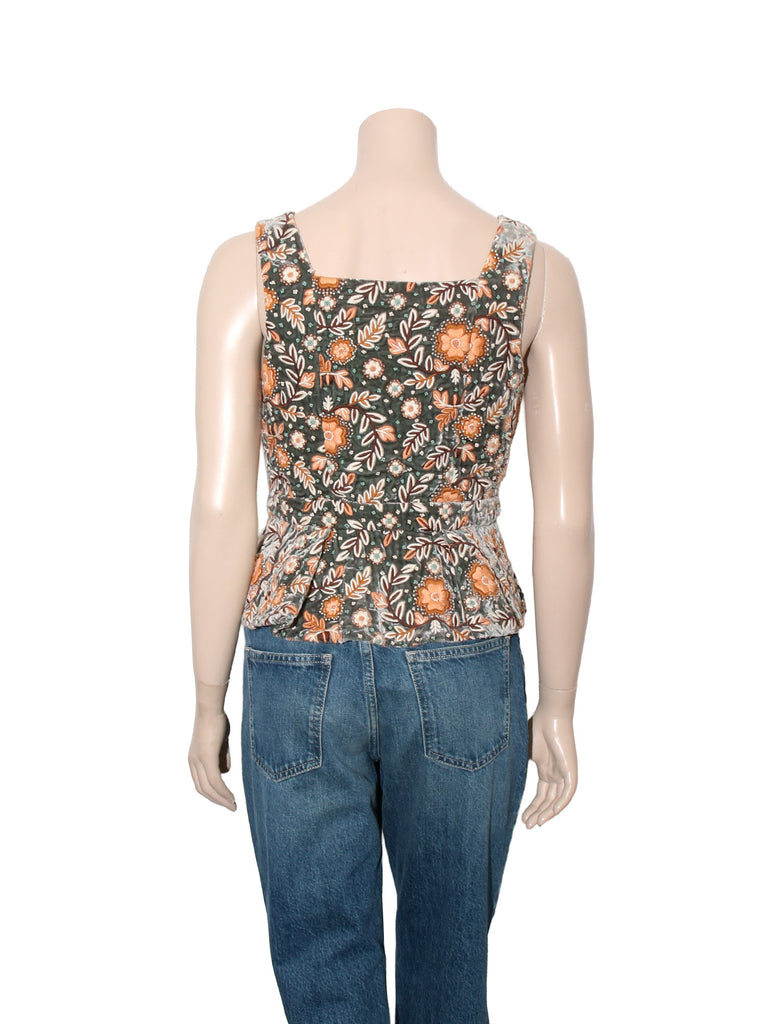 Floral Velvet Embroidered Top