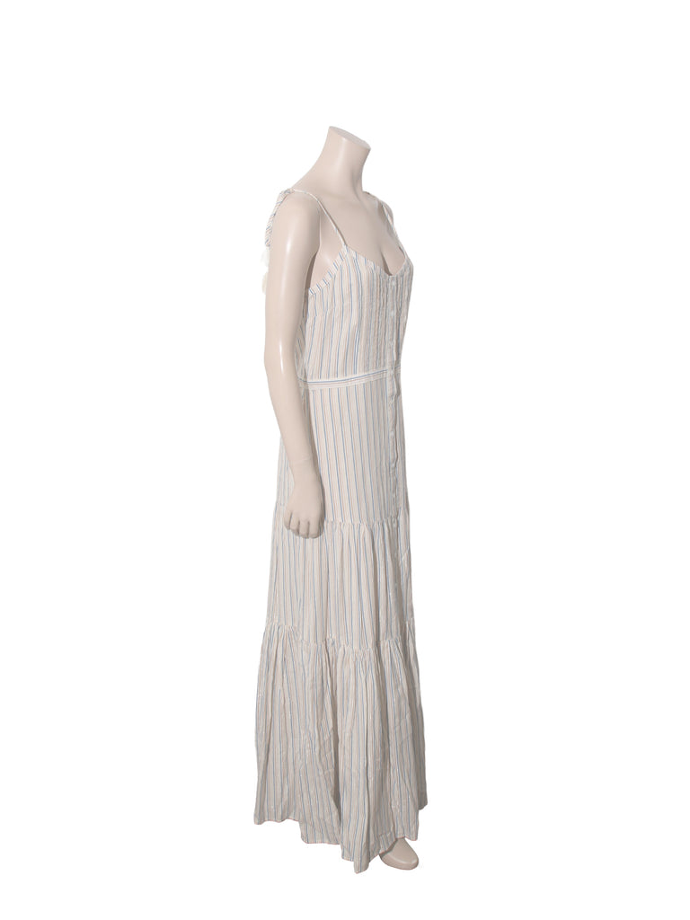 Button Down Striped Maxi Dress