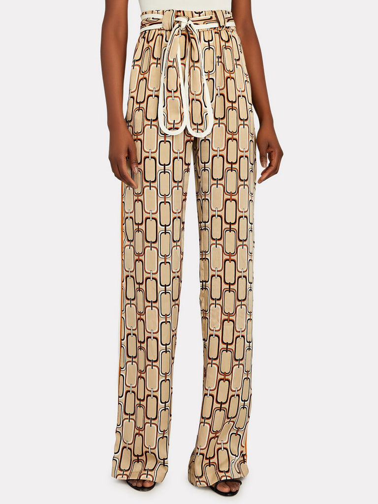 Lionel Chain-Link Wide-Leg Pants