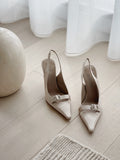 Crystal Buckle Slingbacks