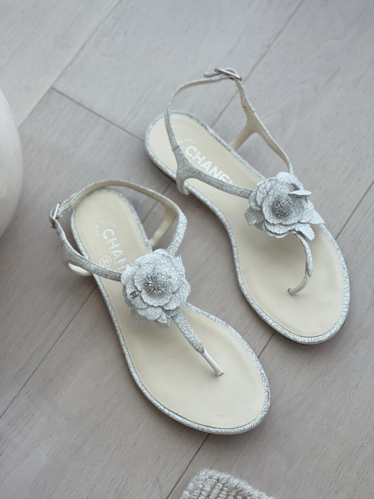 Leather T-Strap Sandals