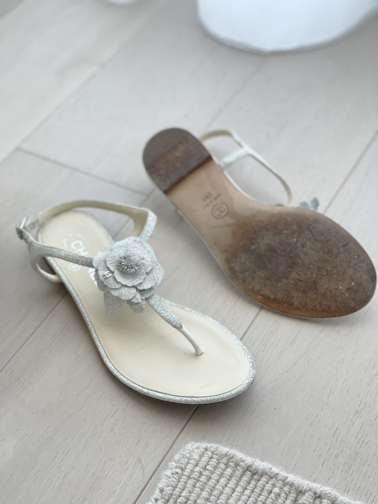 Leather T-Strap Sandals