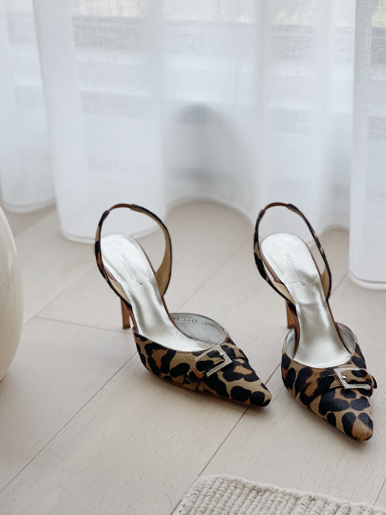 Leopard Ponyhair Pumps