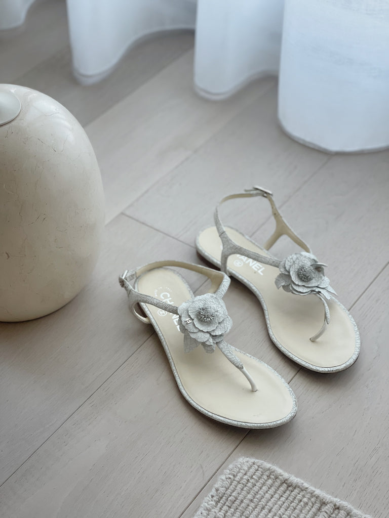 Leather T-Strap Sandals