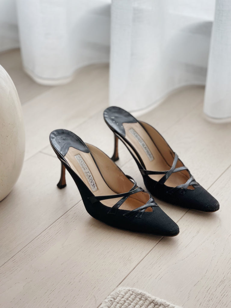 Pointed Strappy Mules