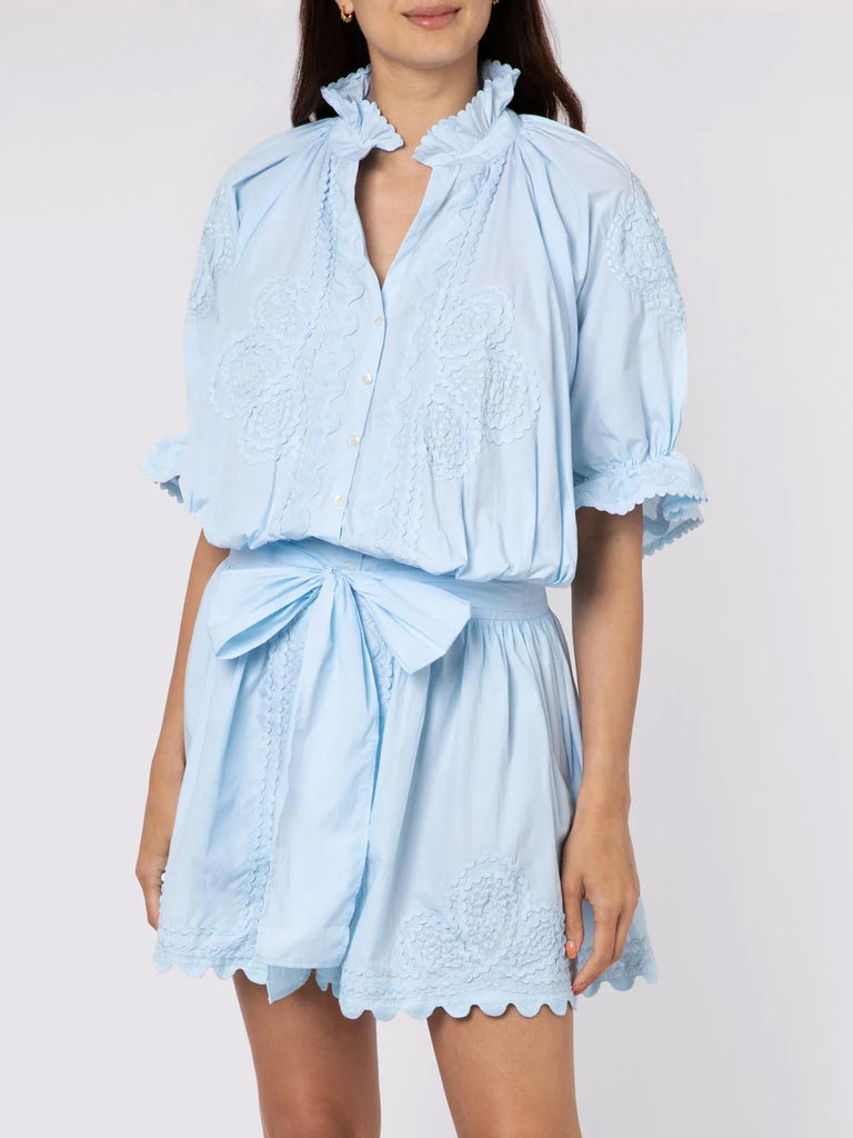 Poplin Blouson Short Sun Dress