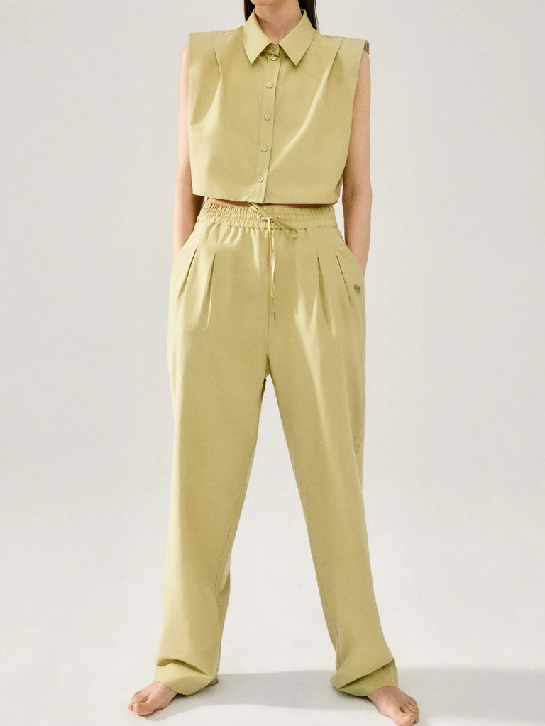 Cotton Silk Slouch Pants