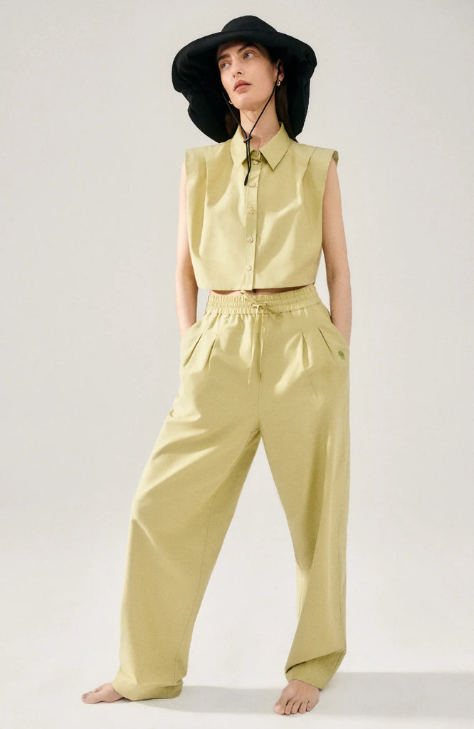 Cotton Silk Slouch Pants