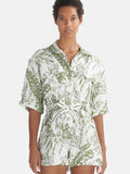 Empire Khaki Palm Leaf Print Utility Playsuit