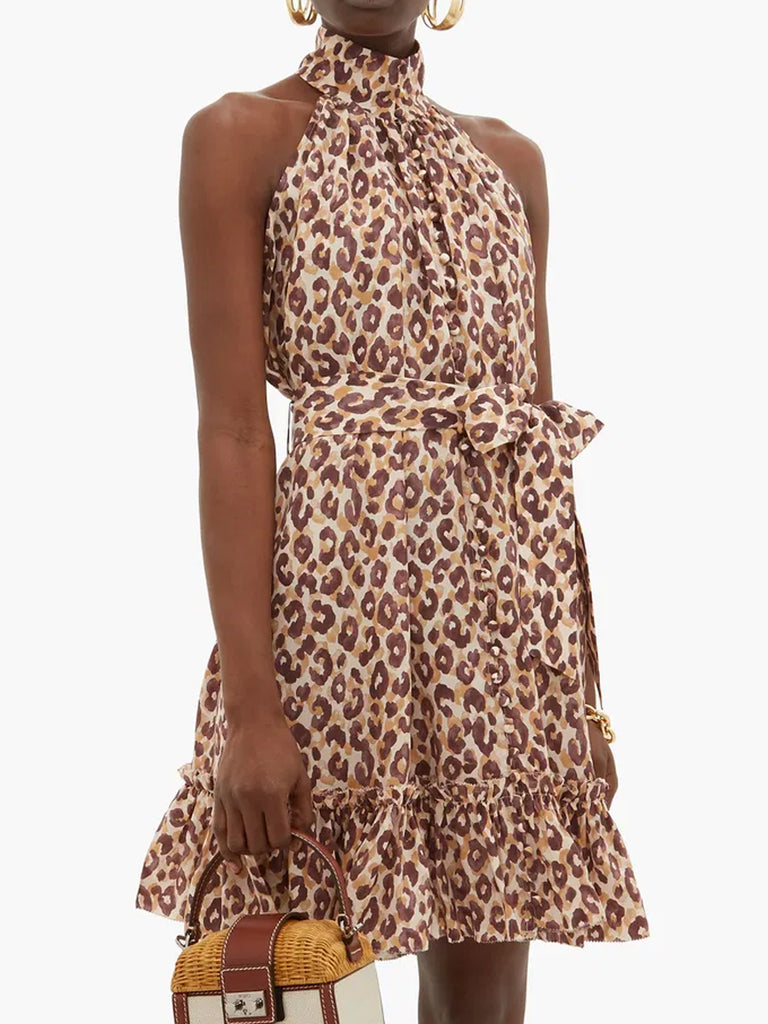 Leopard Print Silk Dress