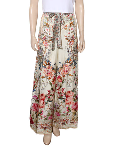 Silk Wide Leg Floral  Pants