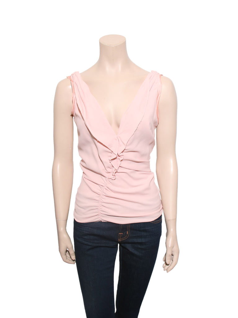 Prada Ruched Sleeveless Top