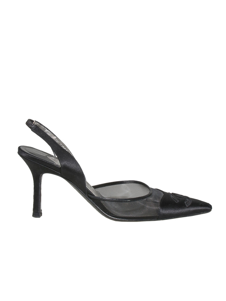 Chanel Slingback Mesh Pumps