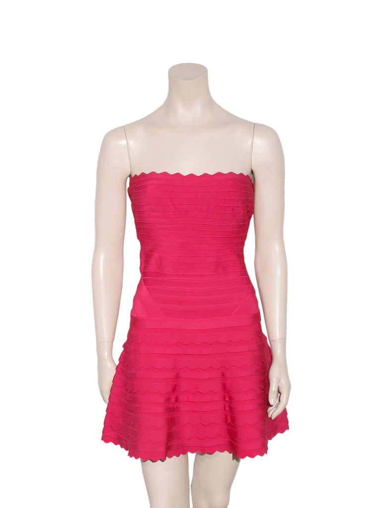 Herve Leger Scalloped Phoebe Bandage Dress