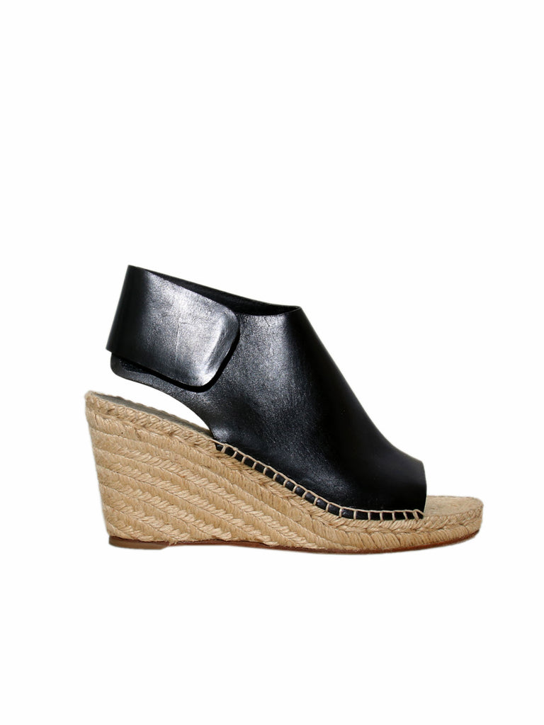 Celine Leather Espadrille Wedge Sandals