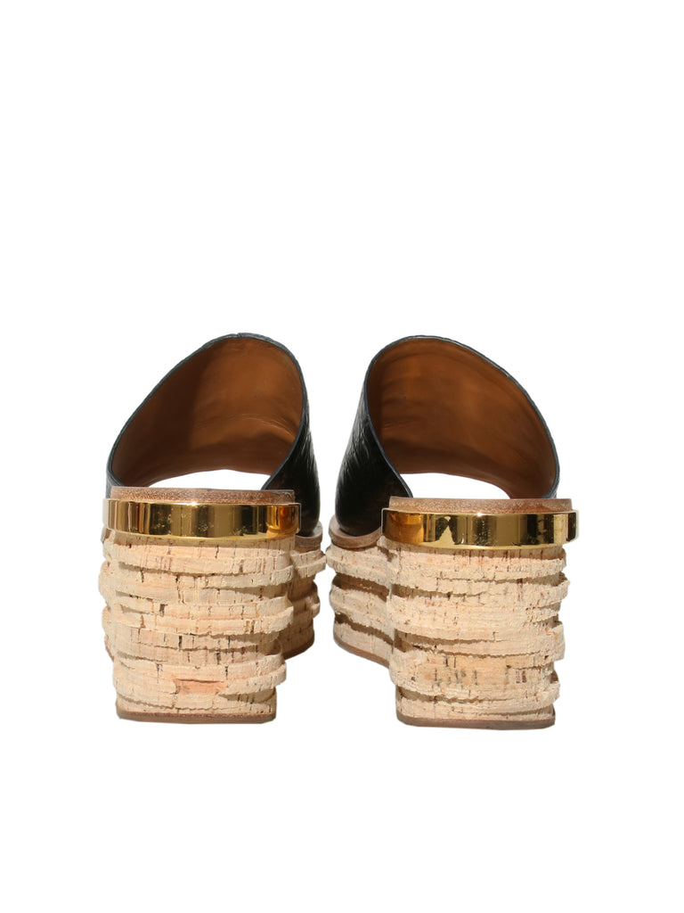 Cork Wedge Slide Sandals