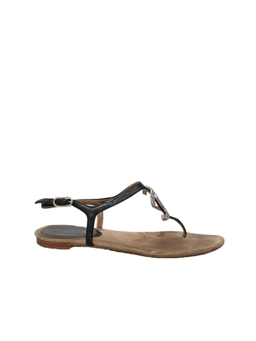 Chanel CC Logo Leather Sandals