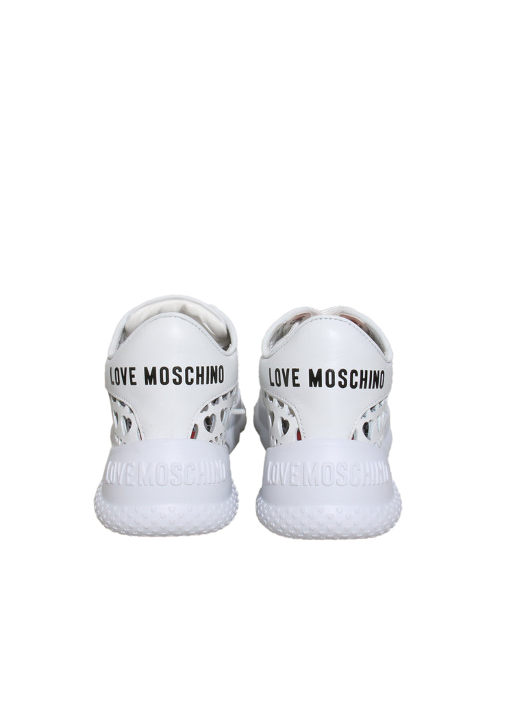 Leather Cutout Heart Sneakers