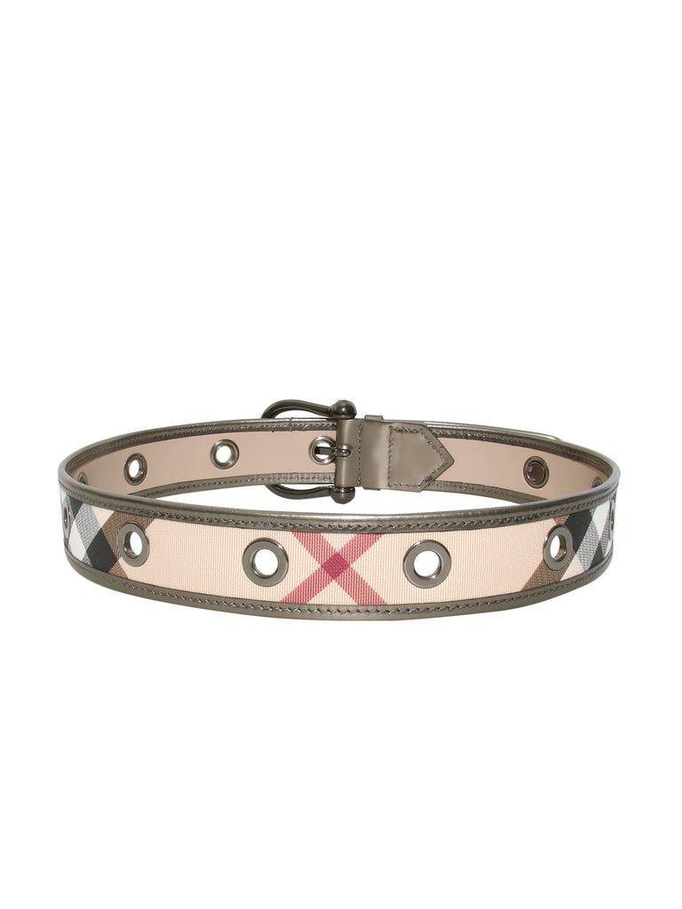 Burberry Coated Canvas Check Belt