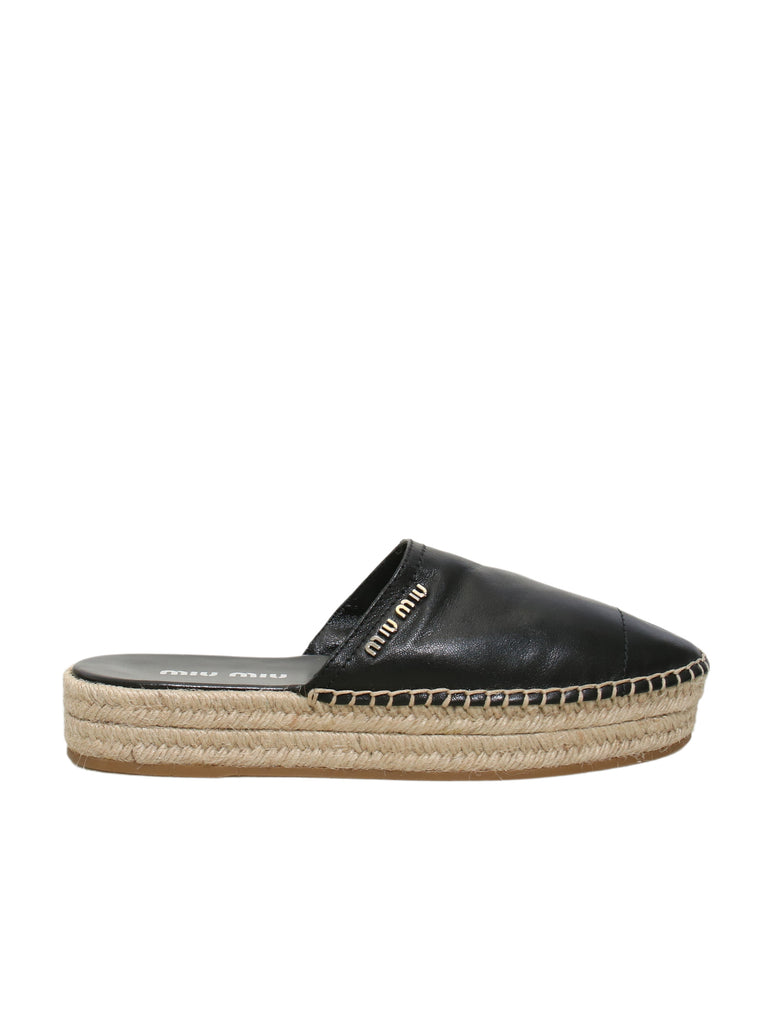 Miu Miu Leather Espadrilles