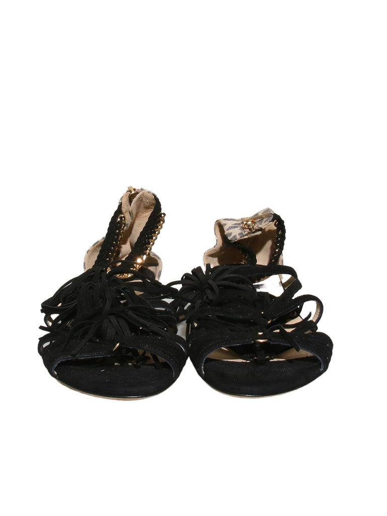 Jimmy Choo Suede Tassel Flat Sandals