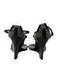 Thomas Wylde Suede Embellished Wedge Sandals