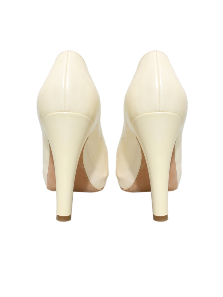 Chanel Patent Leather Peep-Toe Pumps