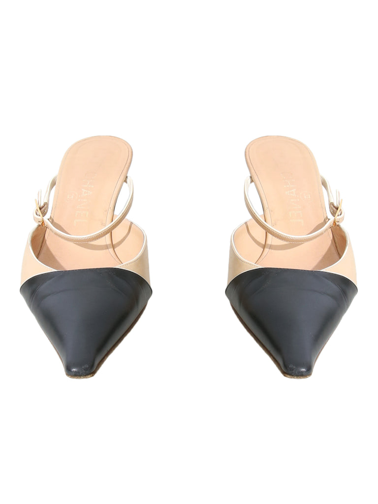 Chanel Pointed Leather Mules