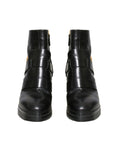 Buckle Detail Leather Booties