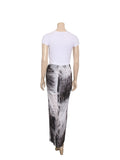 Helmut Lang Printed Draped Maxi Skirt