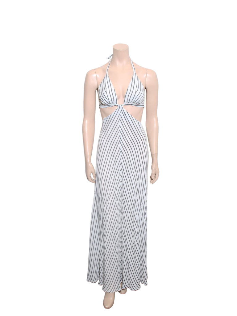 Reformation Stripe Cut-Out Maxi Dress
