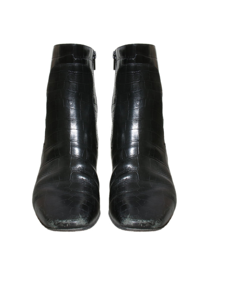 Embossed Leather Booties