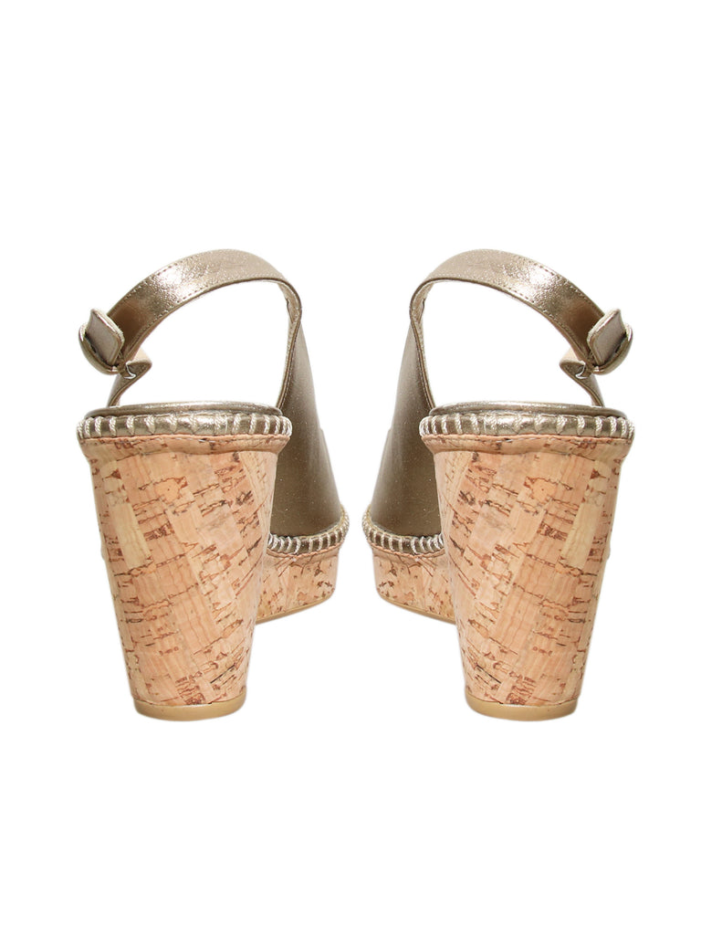 Stuart Weitzman Metallic Wedge Sandals