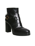 Buckle Detail Leather Booties