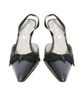 Manolo Blahnik Pointed Bow Slingback Heels