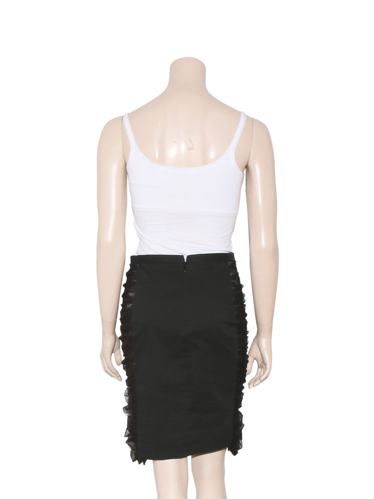 Fendi Tulle-Panelled Pencil Skirt