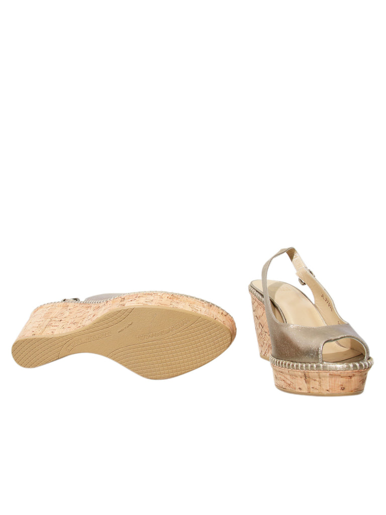 Stuart Weitzman Metallic Wedge Sandals