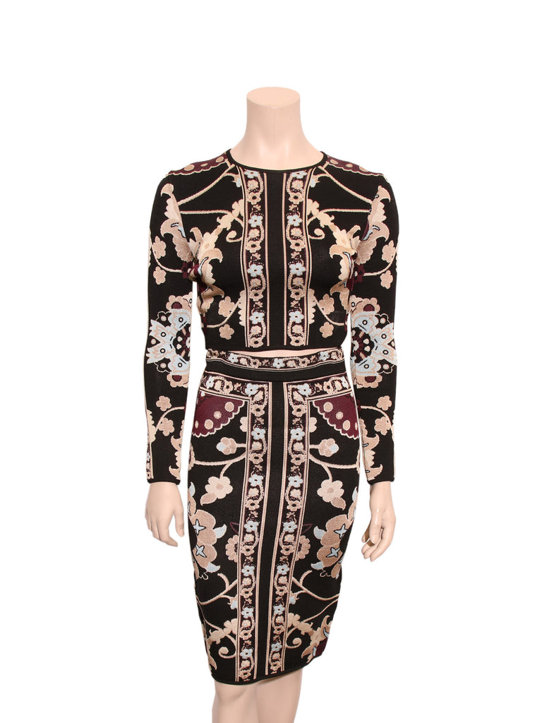 Ronny Kobo Printed Knit Cropped Top