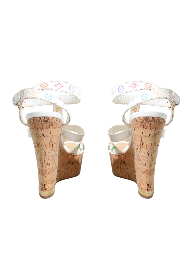 Louis Vuitton Multicolor Monogram Wedge Sandals