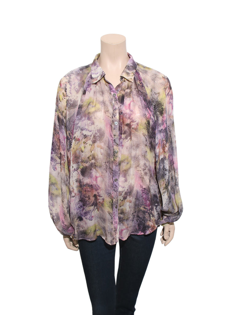 Elizabeth and James Printed Silk Blouse