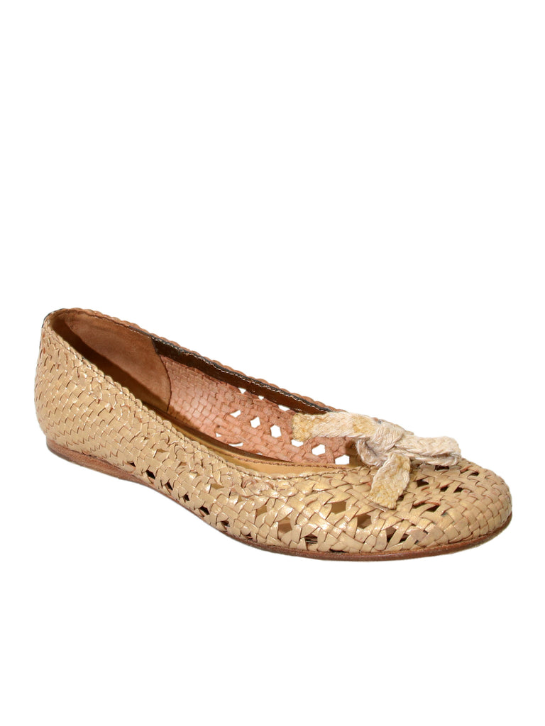 Miu Miu Weaved Leather Ballet Flats