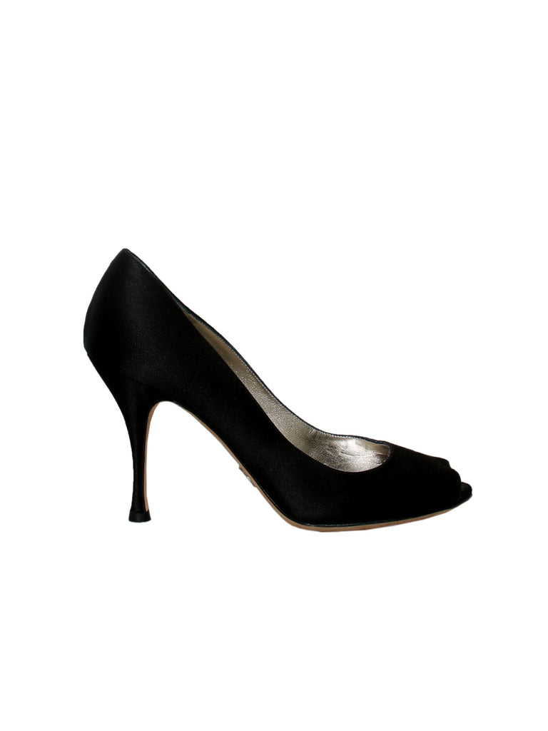 Dolce & Gabbana Satin Peep-Toe Pumps