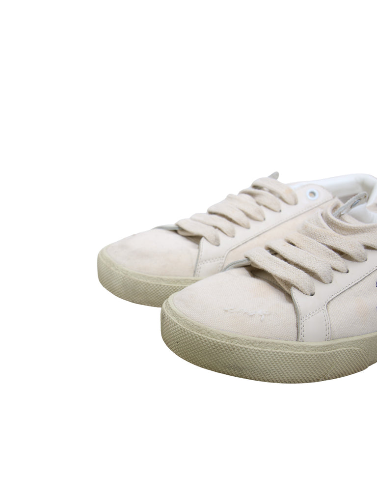 Saint Laurent Worn-Look Court Classic Sneakers