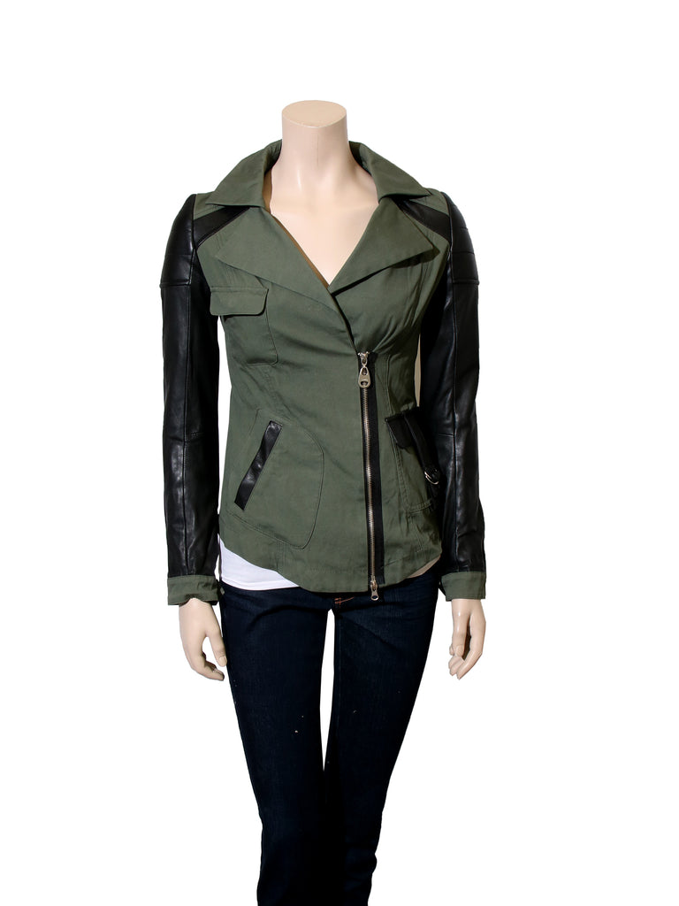 Doma Leather Sleeve Blazer