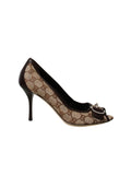 Gucci Monogram Peep-Toe Heels