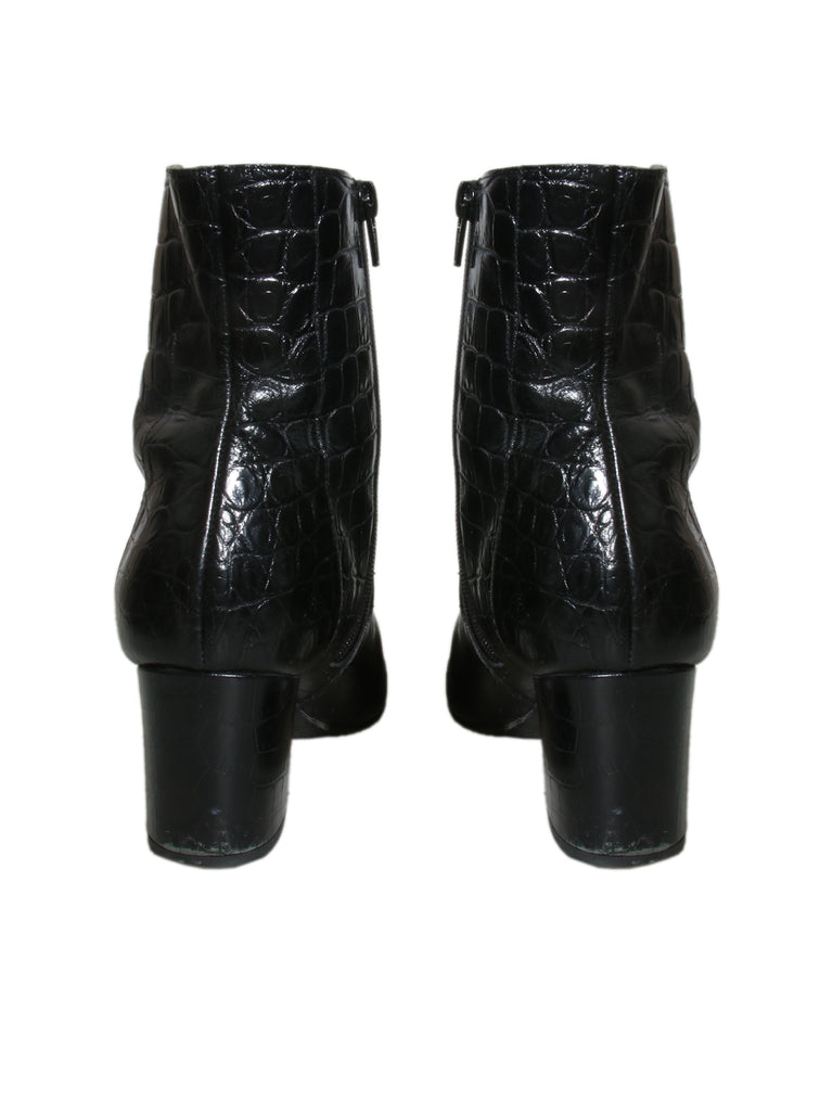 Embossed Leather Booties